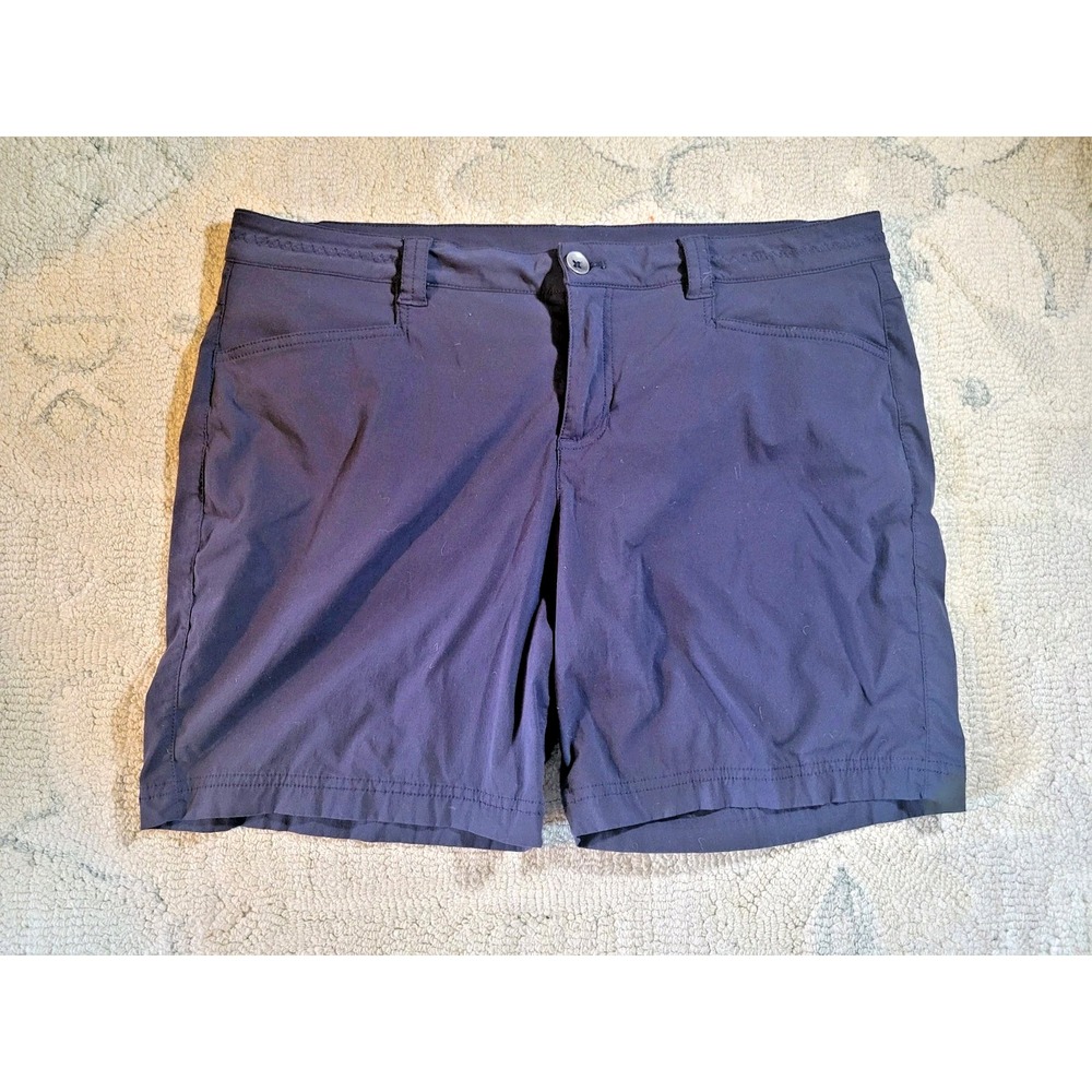 Eddie Bauer Travex Shorts Women 14P Navy Stretch Hiking Walking Outdoor Gorpcore
